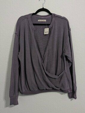 We the Free Women's Fallen Fig Plum Purple Comfy Top NWT (Large)